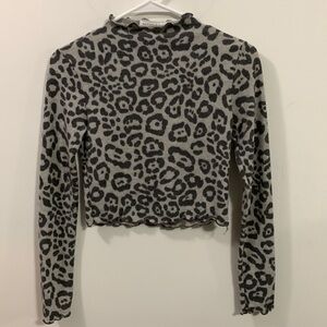 Antistar cropped Cheetah print long sleeve sweater Size Small, New with Tags